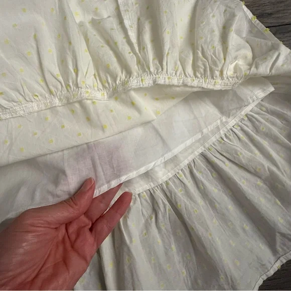 Lane Bryant White Dress w/Yellow Polka Dots A Line Size 20 Knee Length Summer - Picture 9 of 14